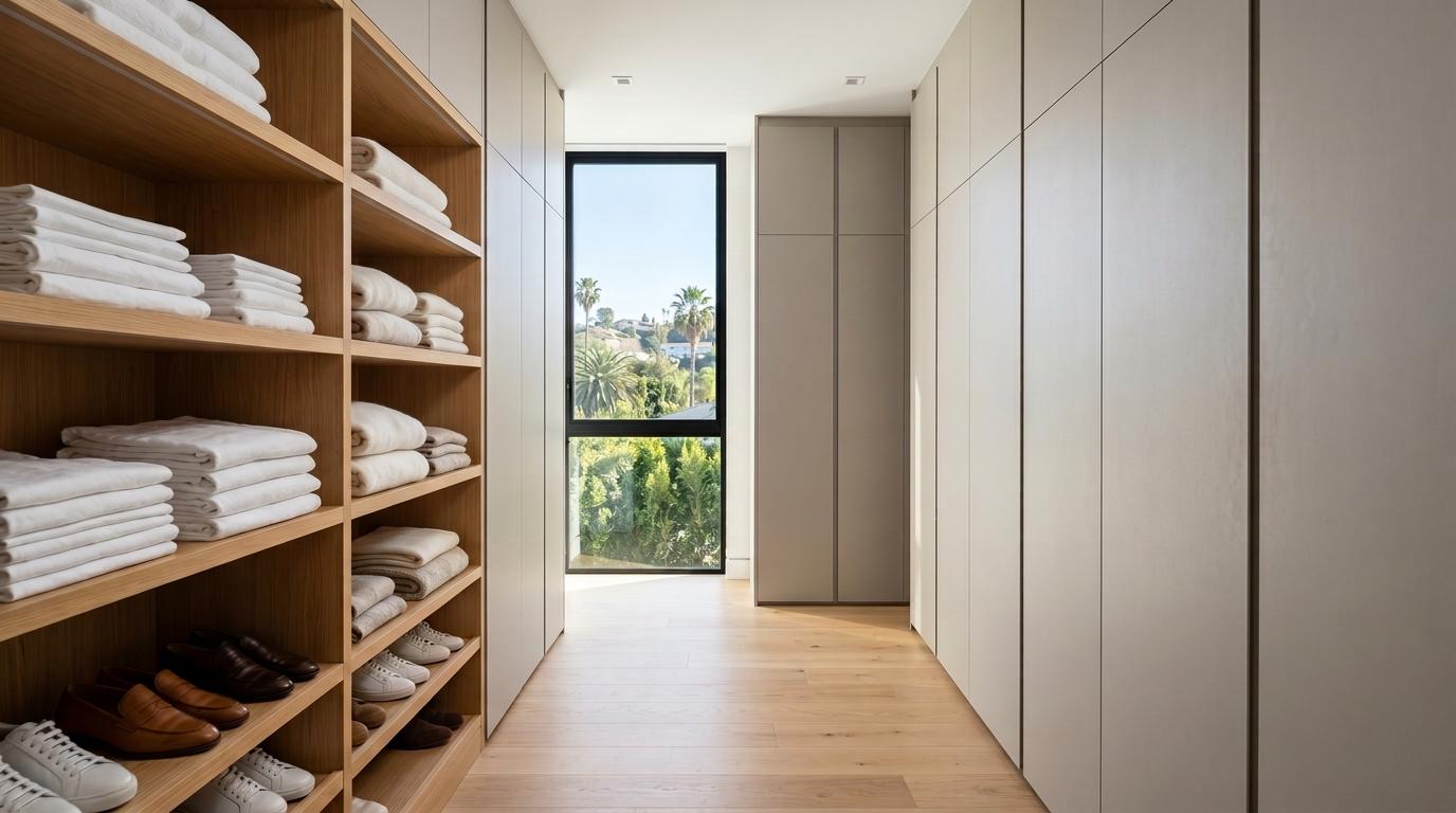 Walk-in closet interior Los Angeles